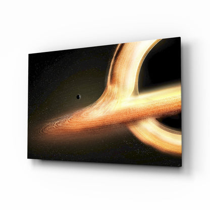 Golden Black Hole Glass Wall Art