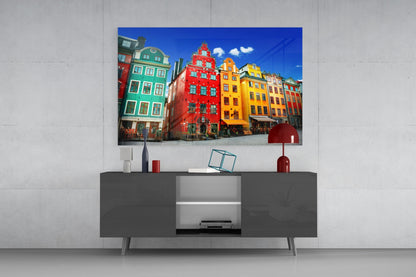 Stockholm House View Glass Wall Art