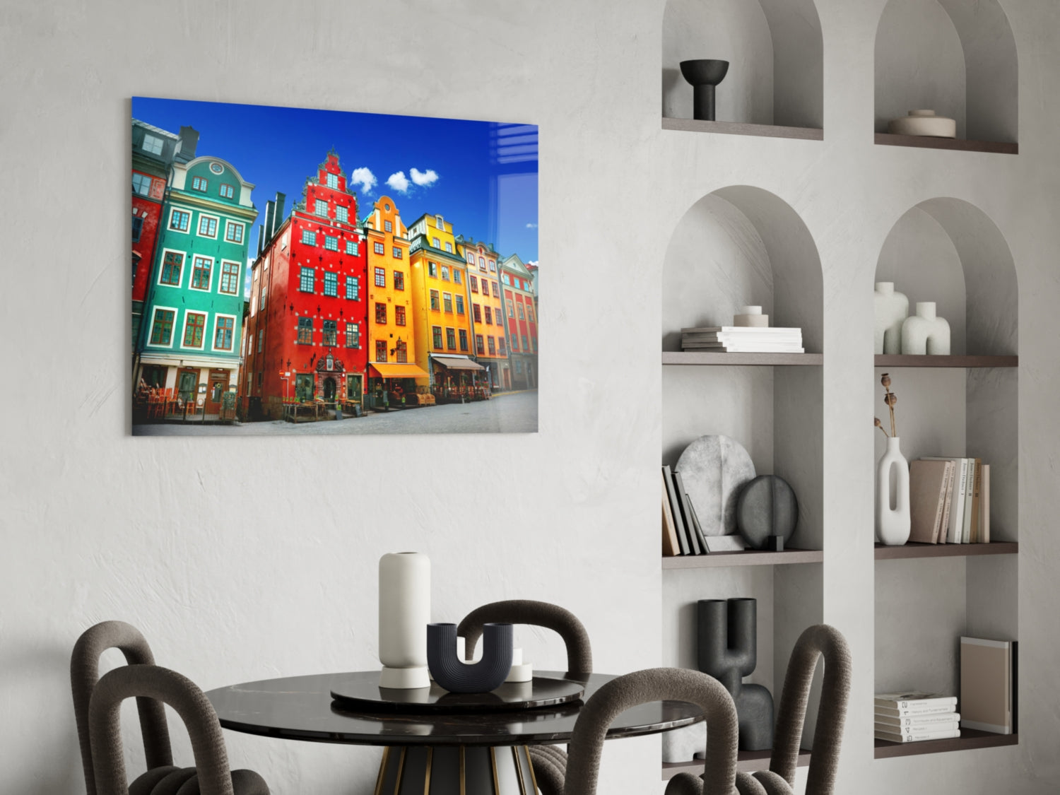 Stockholm House View Glass Wall Art