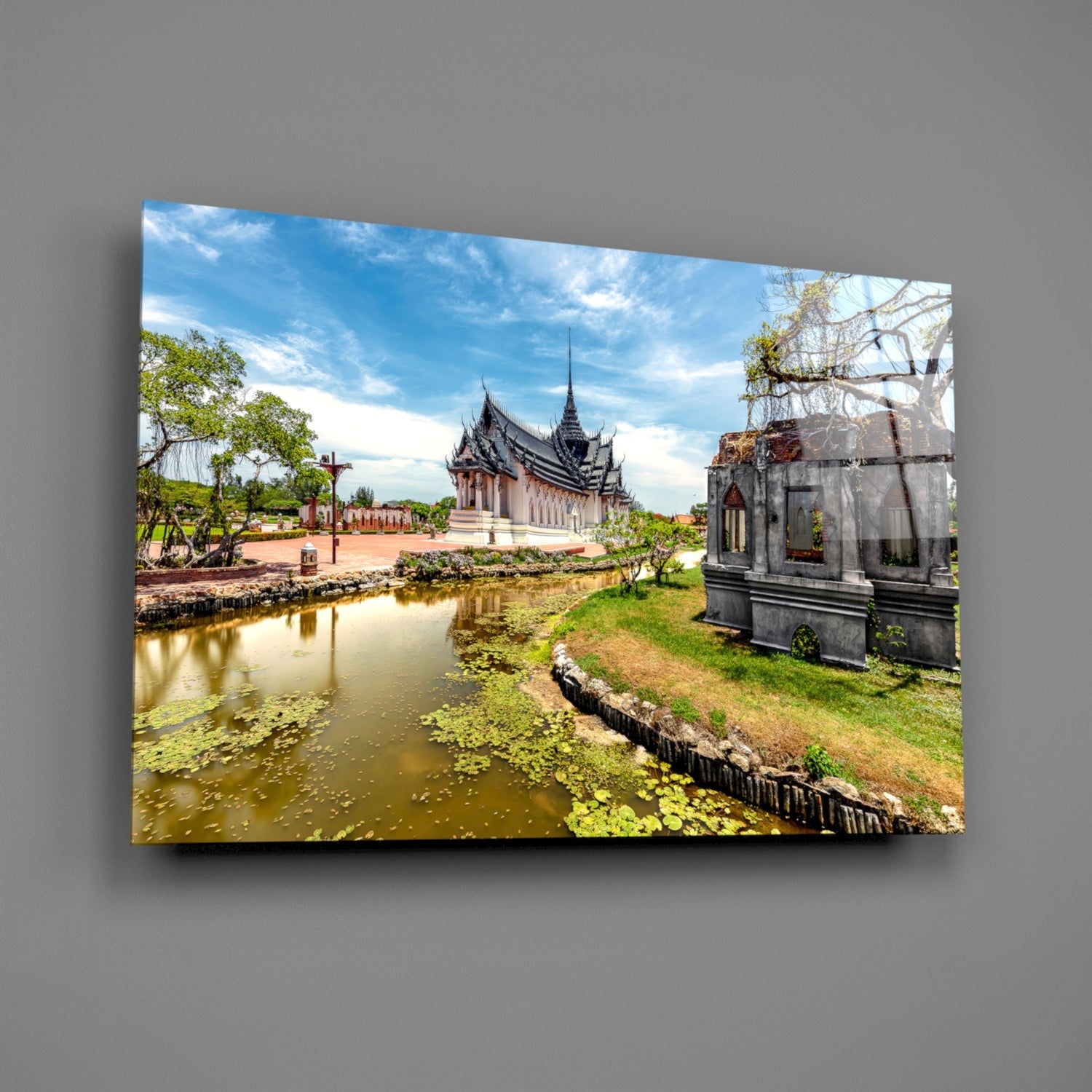 Small Village Glass Wall Art