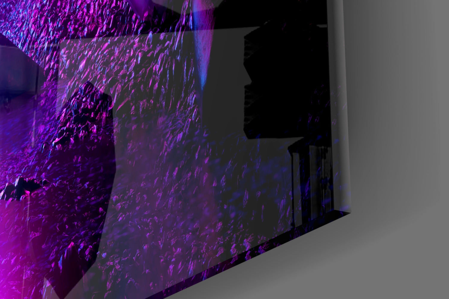 Neon Triangle Cosmic Portal Glass Wall Art