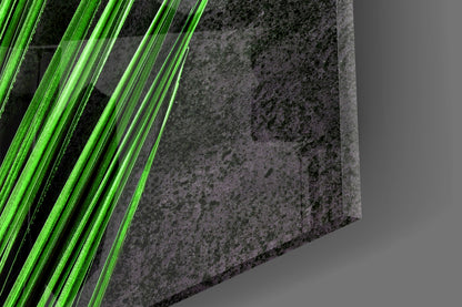 Vivid Green Palm Frond Areca Bunch Glass Wall Art