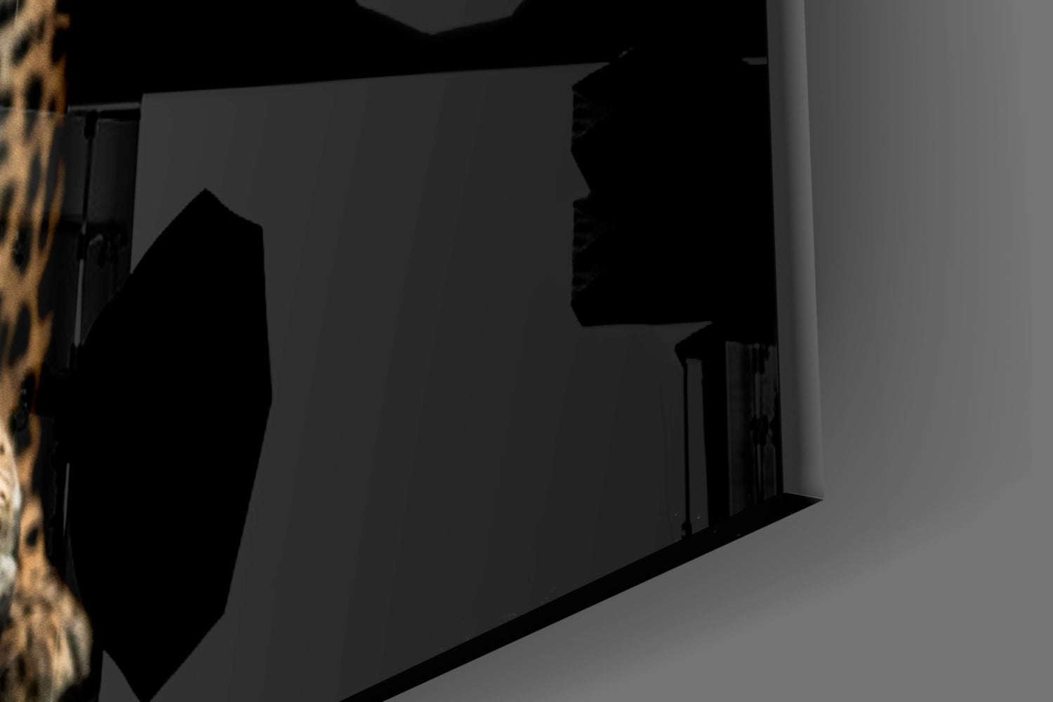 Prowling Leopard on Black Glass Wall Art