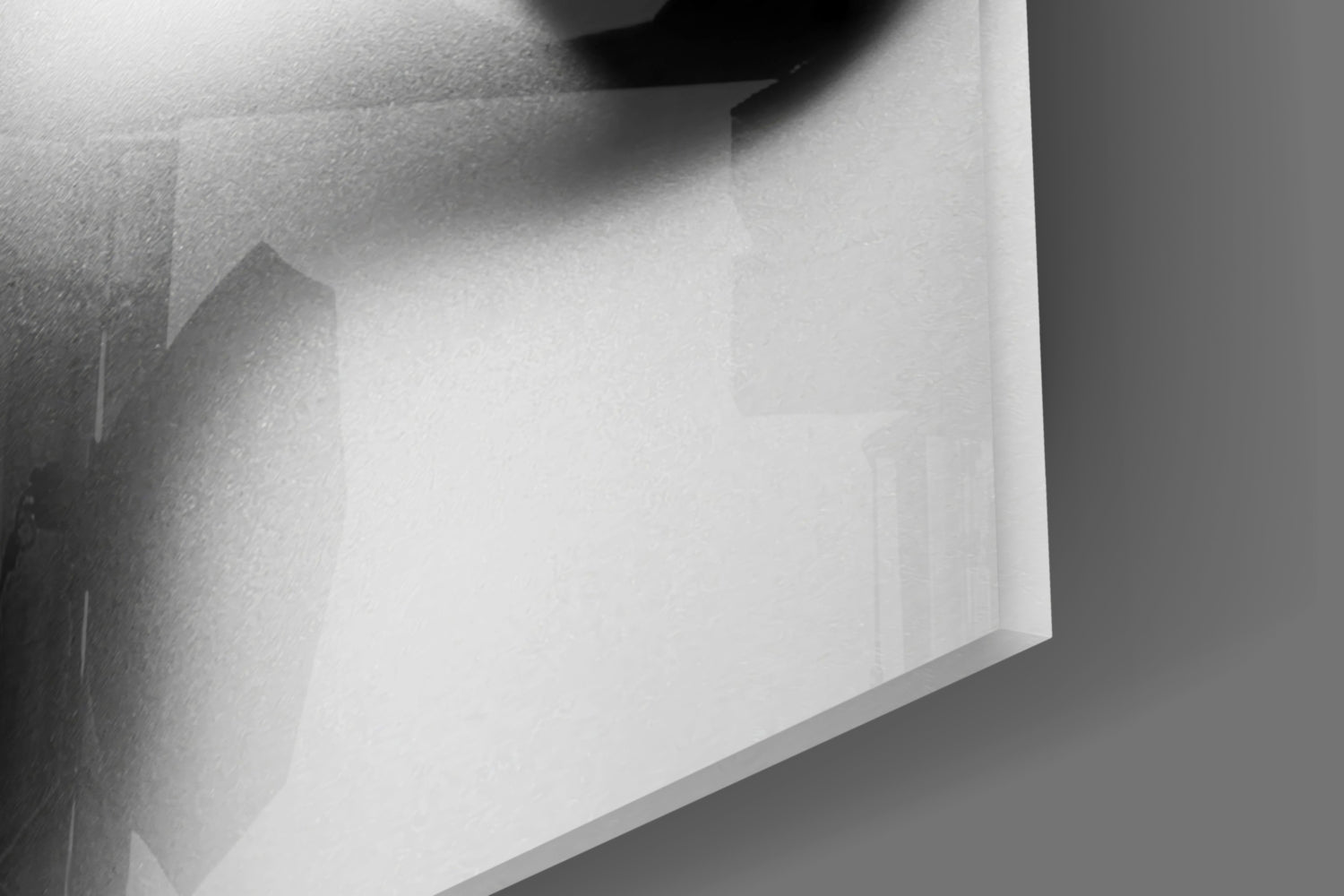 Monochrome Shadow Hands Silhouette Glass Wall Art