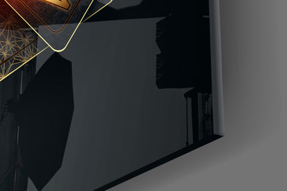 Fanned Four Aces With Flaming Dice Glass Wall Art