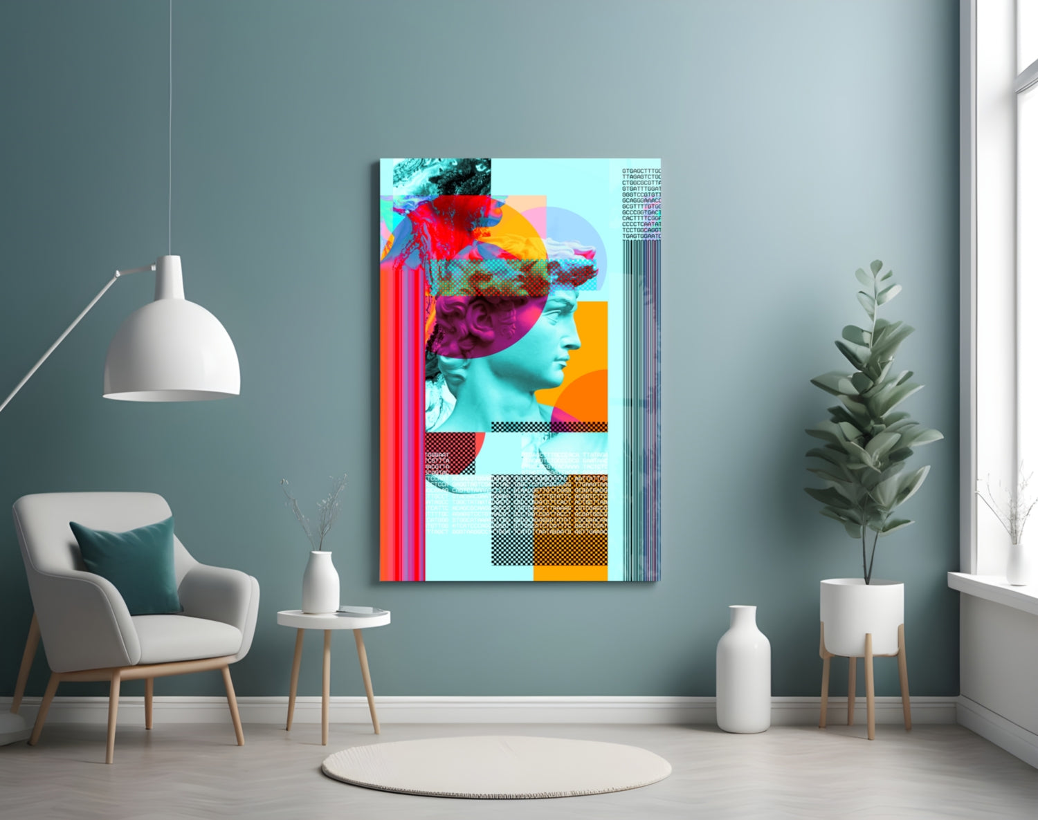 Pop Art Apollo DNA Collage Glass Wall Art