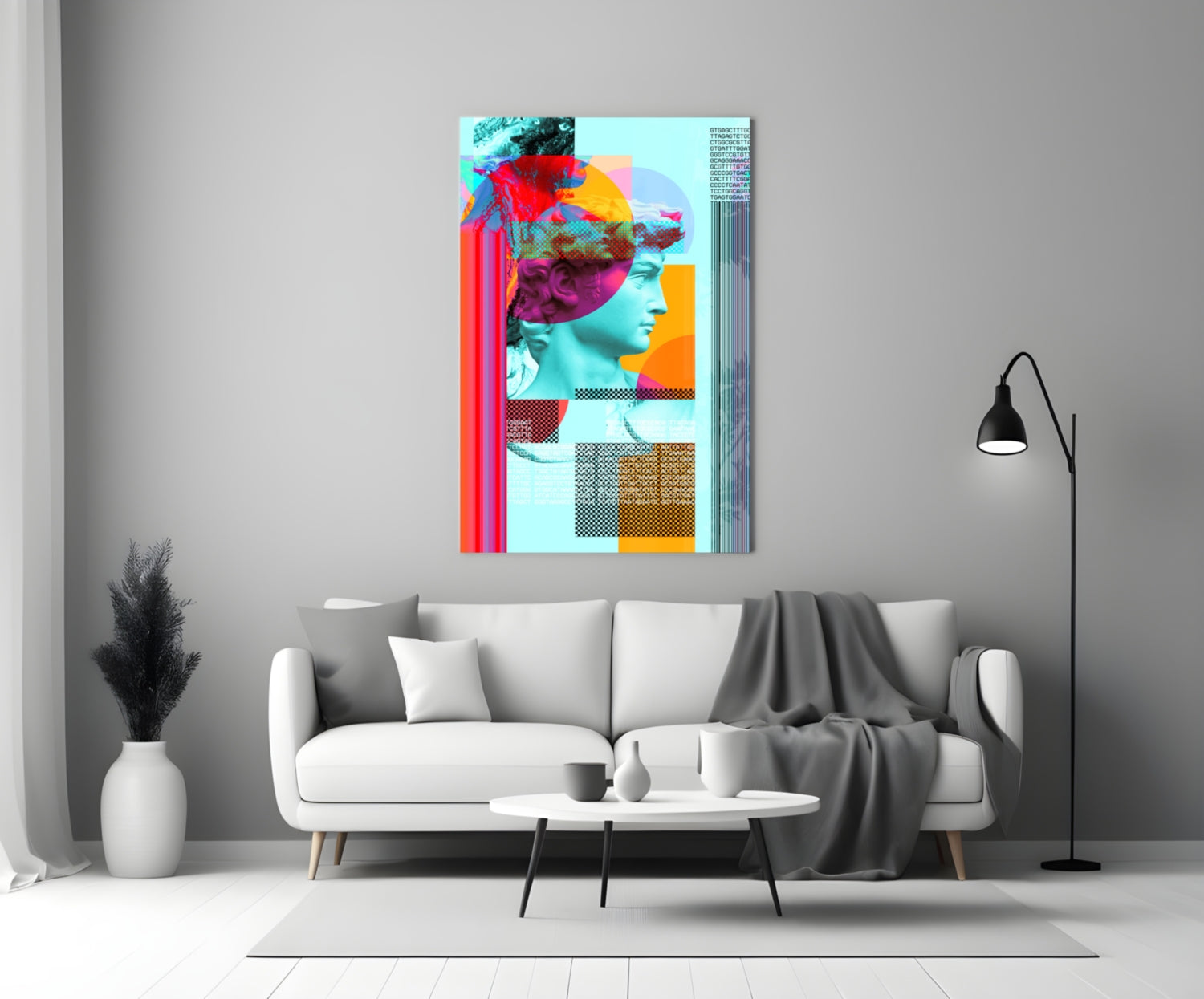 Pop Art Apollo DNA Collage Glass Wall Art