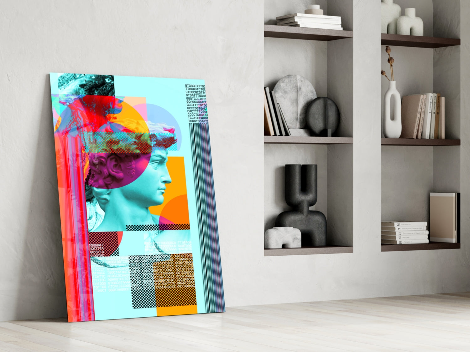 Pop Art Apollo DNA Collage Glass Wall Art