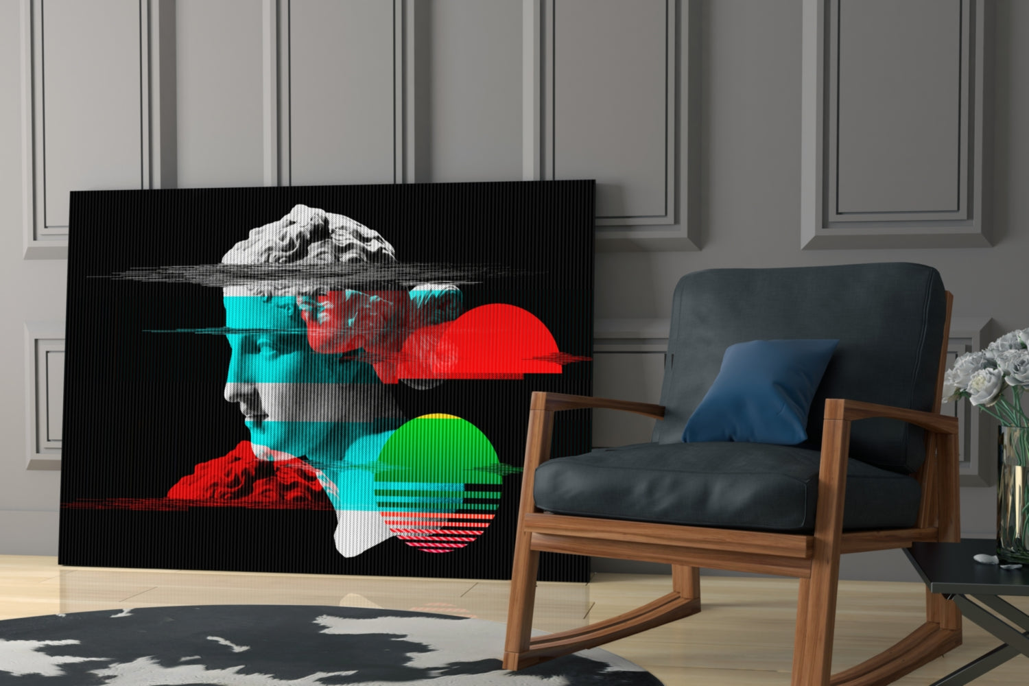 Glitch Bust Retro Sun Glass Wall Art