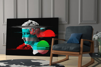 Glitch Bust Retro Sun Glass Wall Art