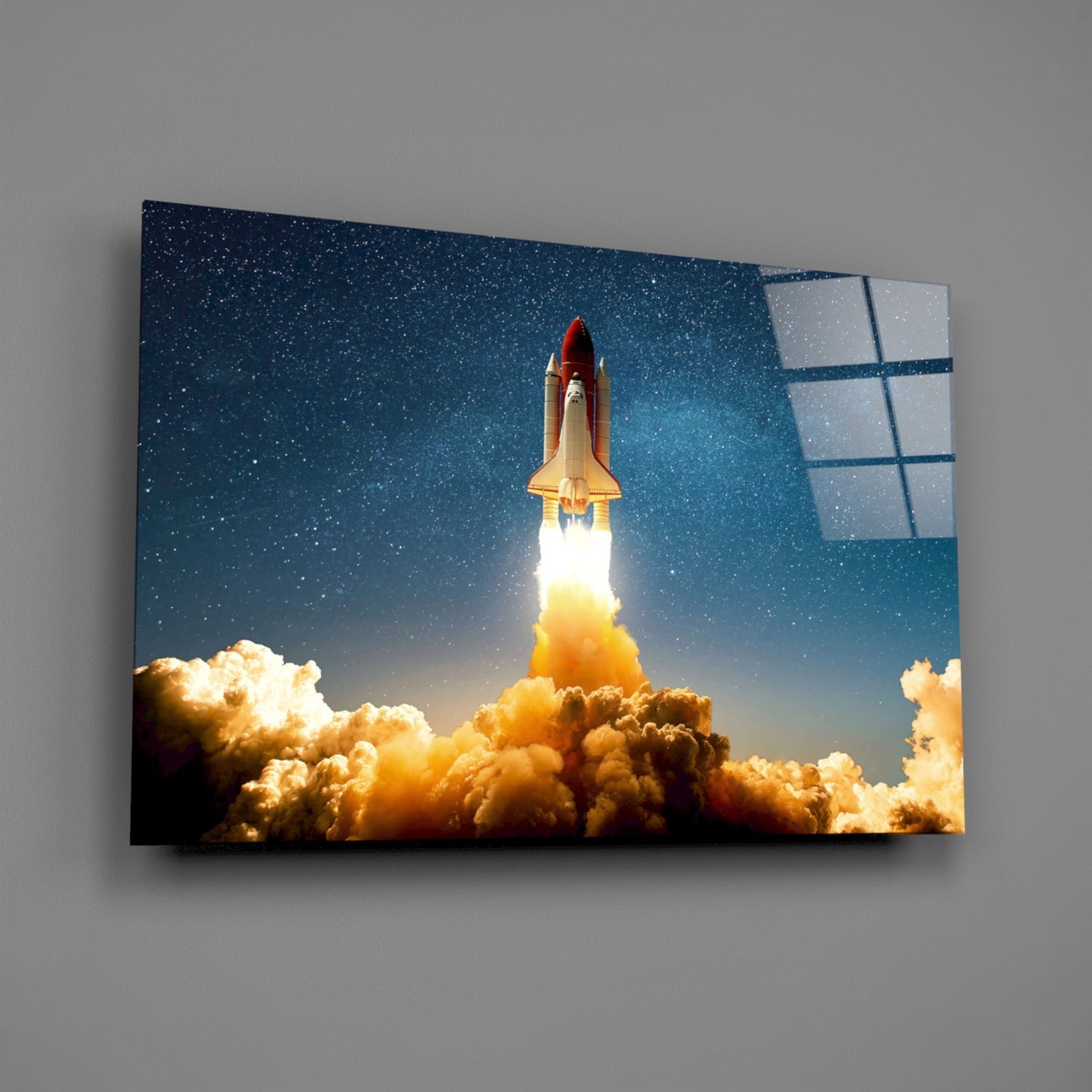 Journey To Space Glass Wall Art