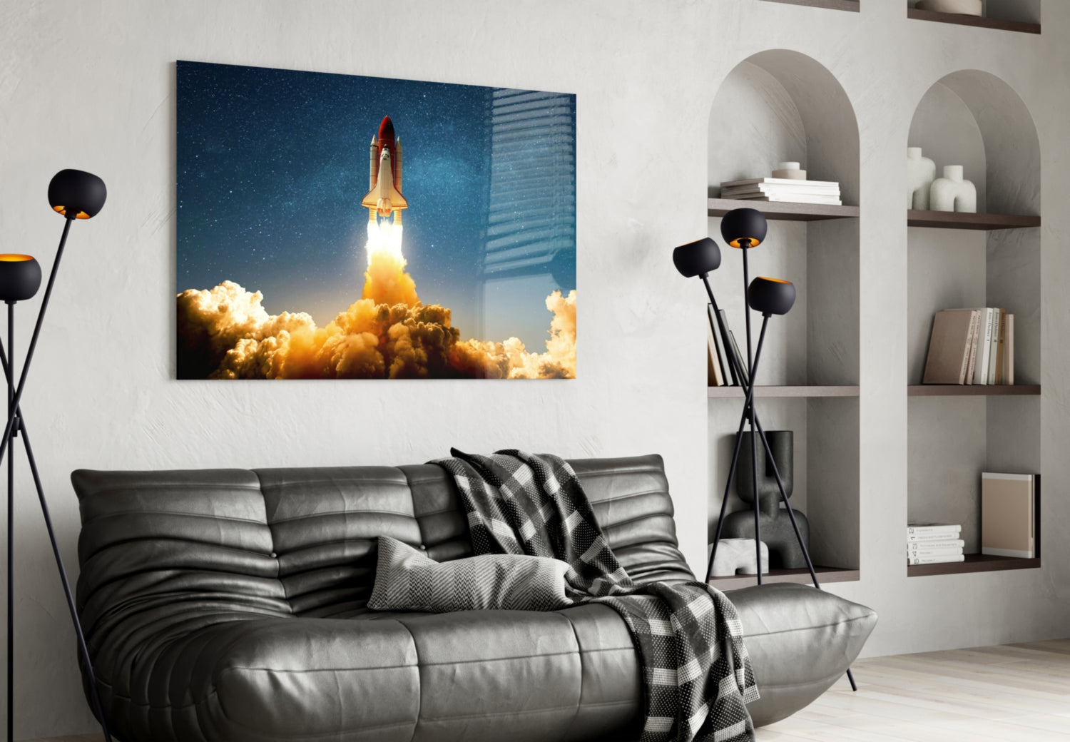 Journey To Space Glass Wall Art