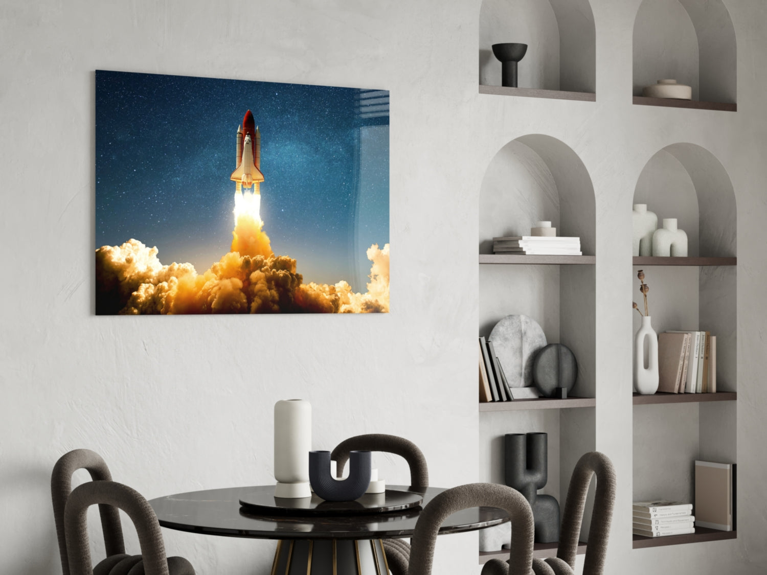 Journey To Space Glass Wall Art