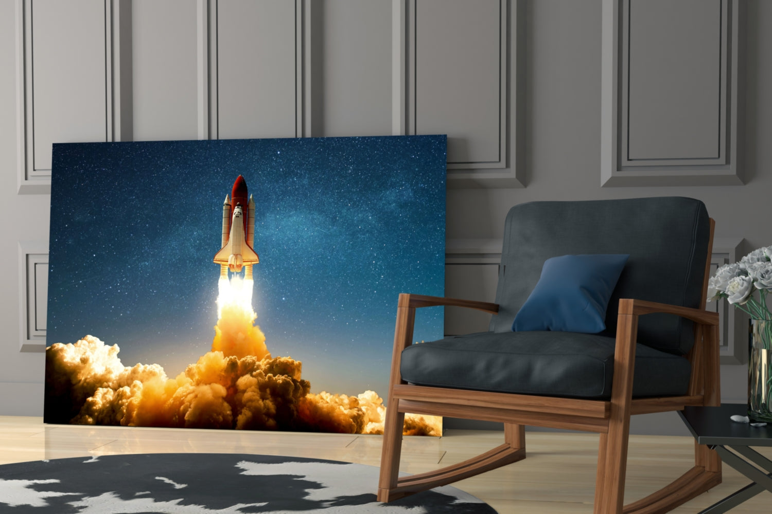 Journey To Space Glass Wall Art