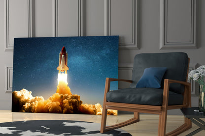 Journey To Space Glass Wall Art