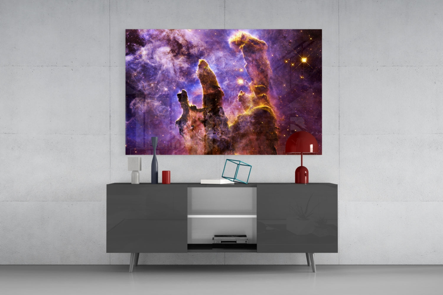 Space Lilac Glass Wall Art