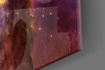 Space Lilac Glass Wall Art