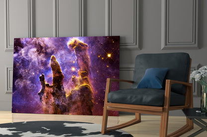 Space Lilac Glass Wall Art