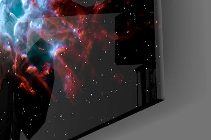 Space Red Glass Wall Art