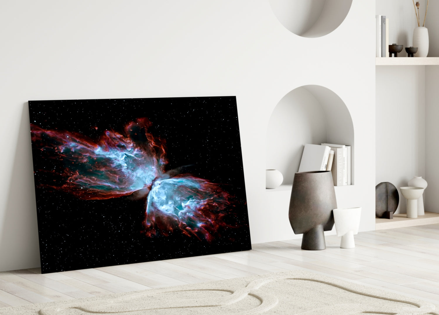 Space Red Glass Wall Art