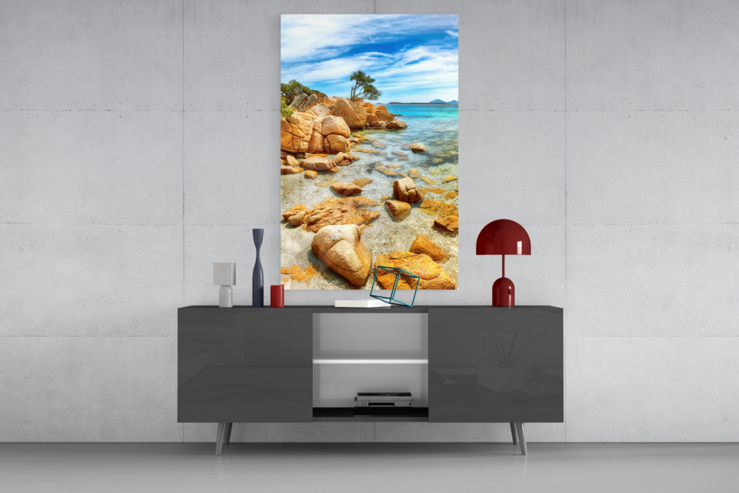 Beach View Glass Wall Art
