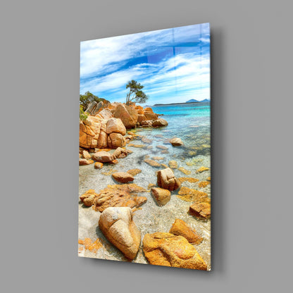 Beach View Glass Wall Art