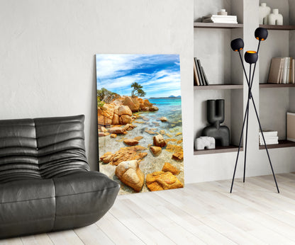 Beach View Glass Wall Art