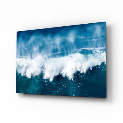 Foaming Wave Spray Glass Wall Art