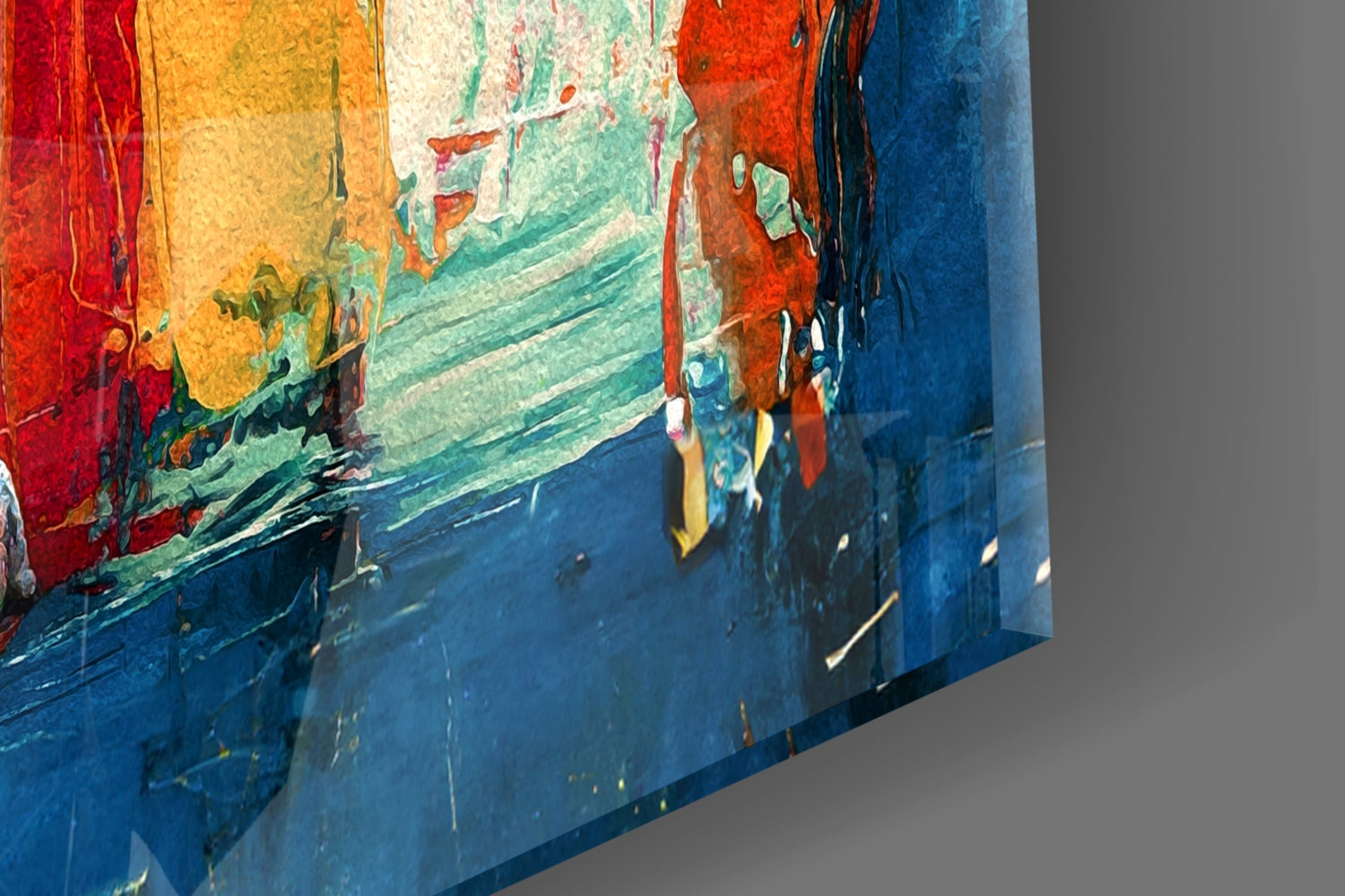 Painted Rhino Color Strokes Glass Wall Art