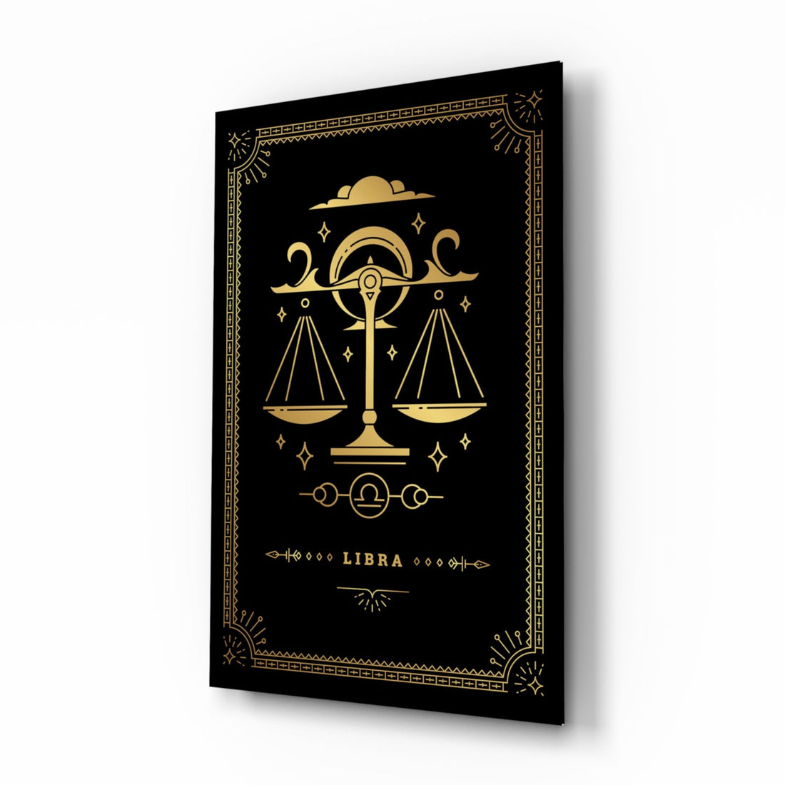 Libra Zodiac Sign Glass Wall Art