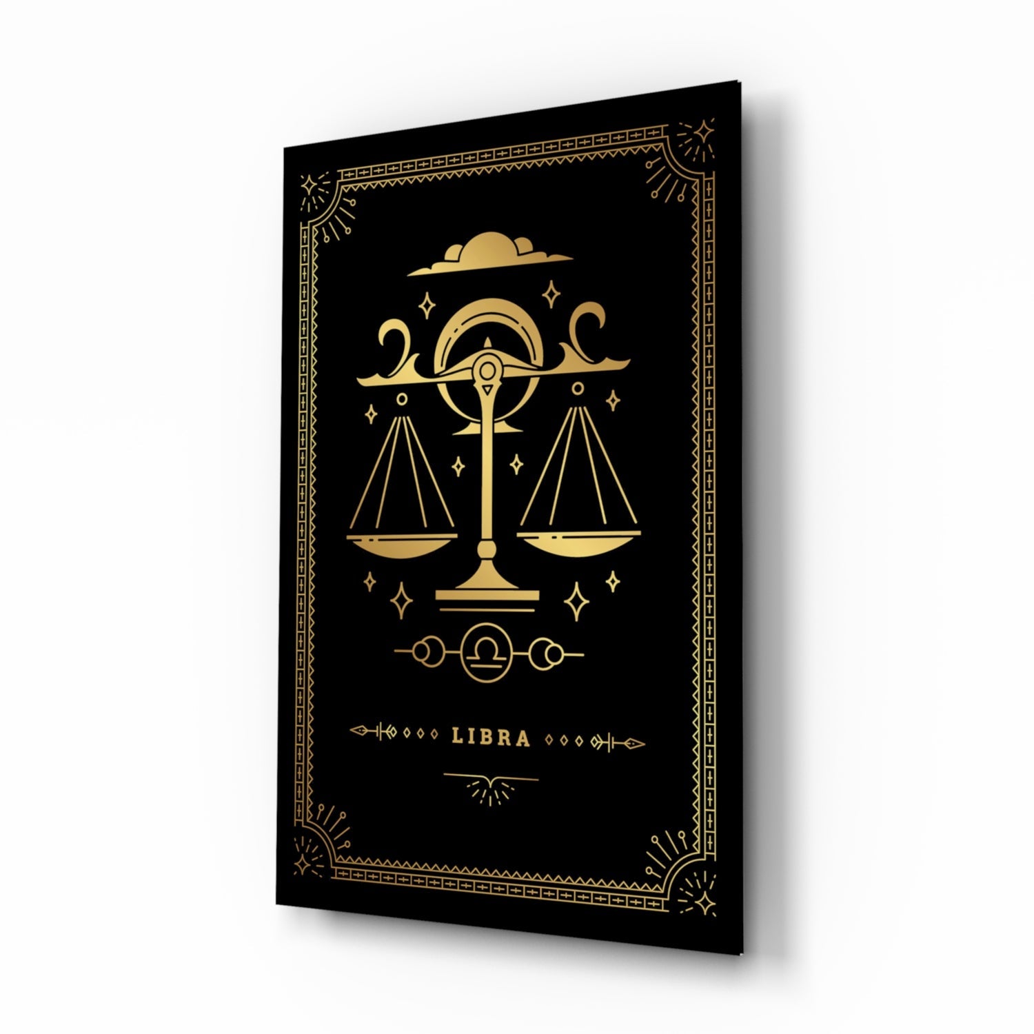 Libra Zodiac Sign Glass Wall Art
